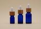 Ελεύθερα μπουκάλια γυαλιού ουσιαστικού πετρελαίου χρώματος δειγμάτων μπλε με Dropper μπαμπού