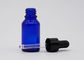 Dropper ουσιαστικού πετρελαίου γυαλιού μπλε μπουκάλια με τη μαύρη πλαστική Dropper 18mm μαύρη ρώγα