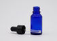 Dropper ουσιαστικού πετρελαίου γυαλιού μπλε μπουκάλια με τη μαύρη πλαστική Dropper 18mm μαύρη ρώγα