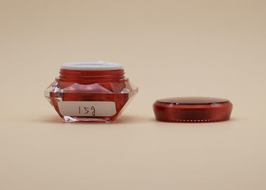 Καλλυντικά εμπορευματοκιβώτια κρέμας διαμαντιών, μικρά καλλυντικά δοχεία Arcylic κόκκινου χρώματος