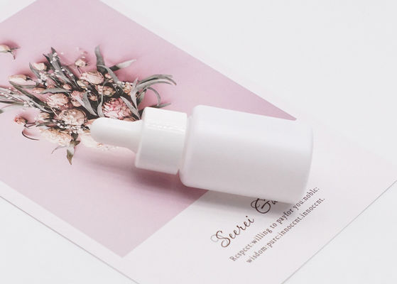 Άσπρο Dropper γυαλιού κυλίνδρων καλλυντικό ουσιαστικού πετρελαίου μπουκαλιών 15ml κενό